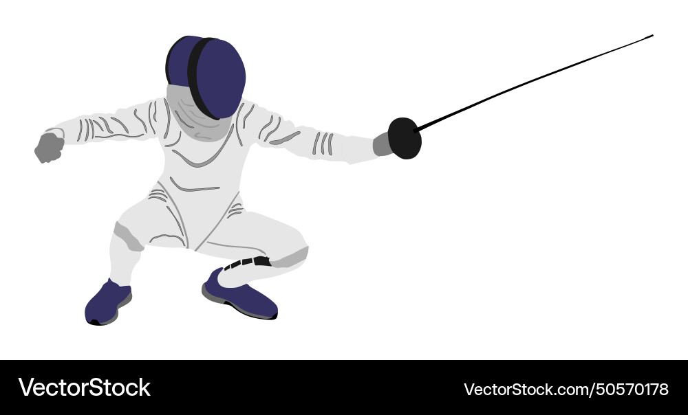 Man fencing player isolated Vector Image