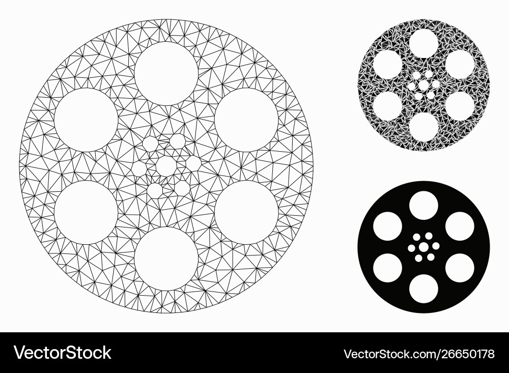 Reel mesh network model and triangle mosaic Reel mesh network model and triangle mosaic vector image