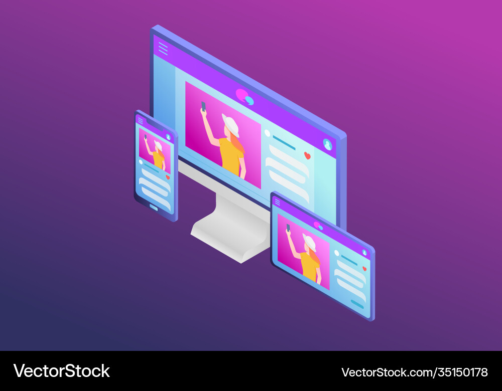 Rwd responsive website design development vector image