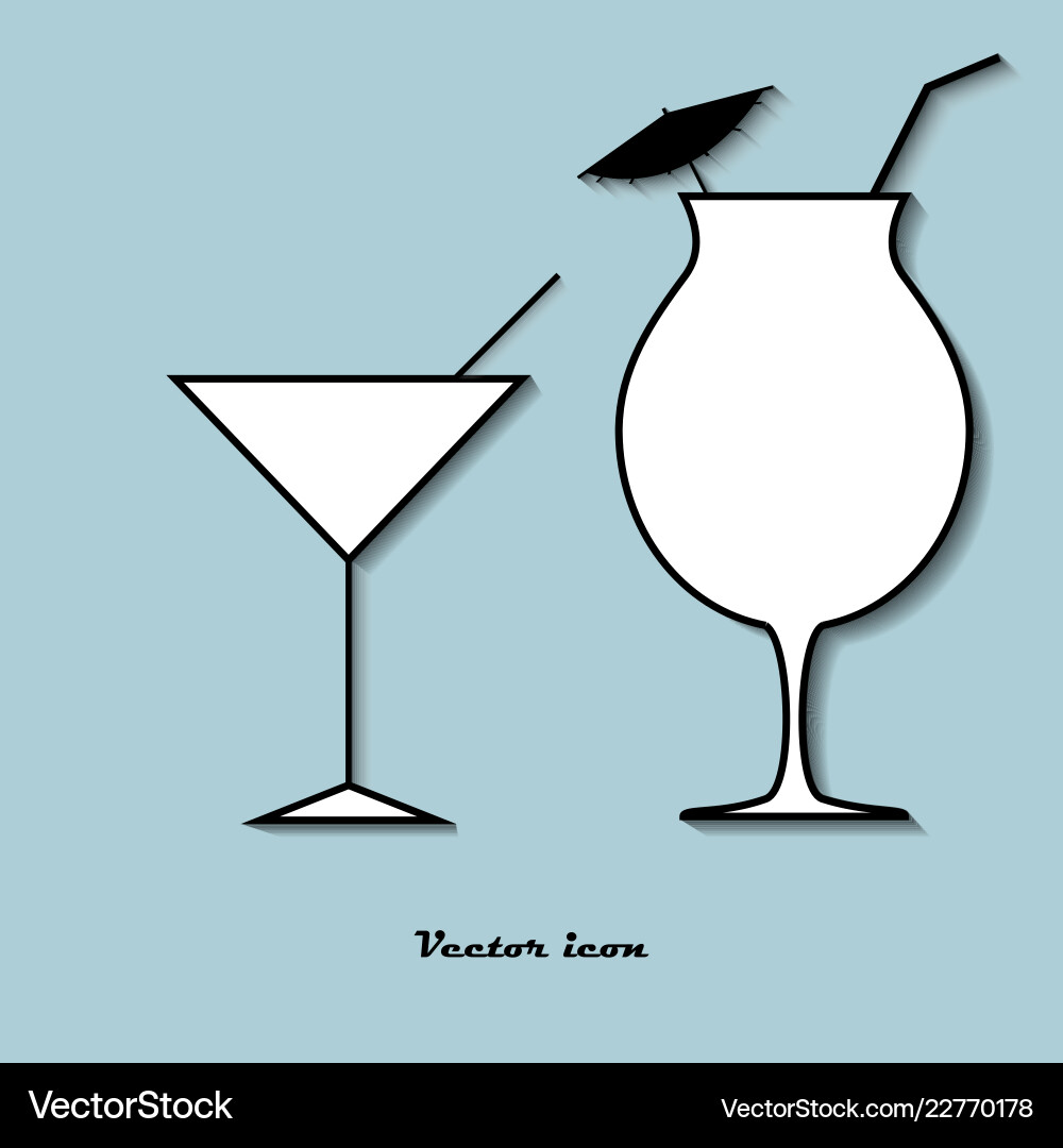 Set Ikone Glas Cocktail auf einem blauen Hintergrund Set Ikone Glas Cocktail auf einem blauen Hintergrund vektorbild