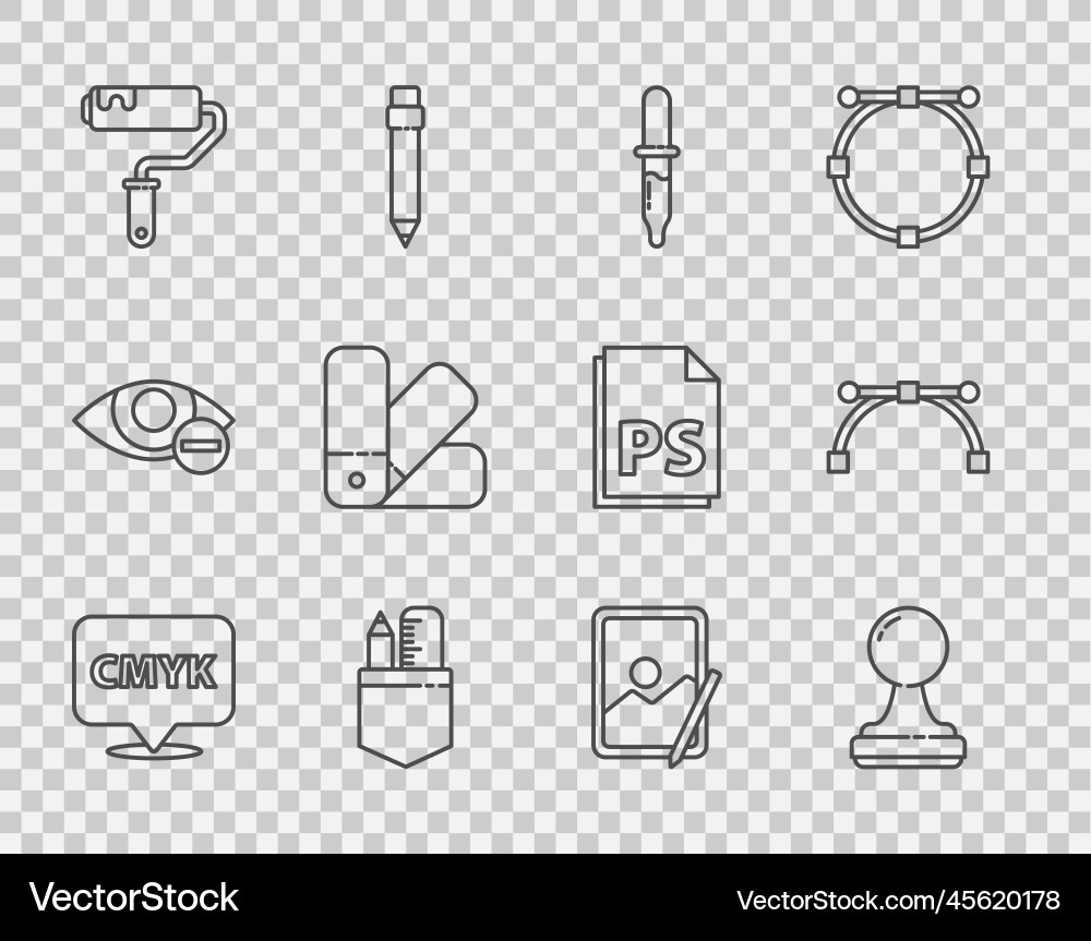 Set line speech bubble with text cmyk stamp Set line speech bubble with text cmyk stamp Vector Image