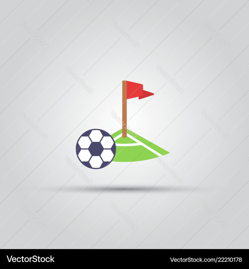 Soccer corner kick and ball isolated icon Soccer corner kick and ball isolated icon vector image
