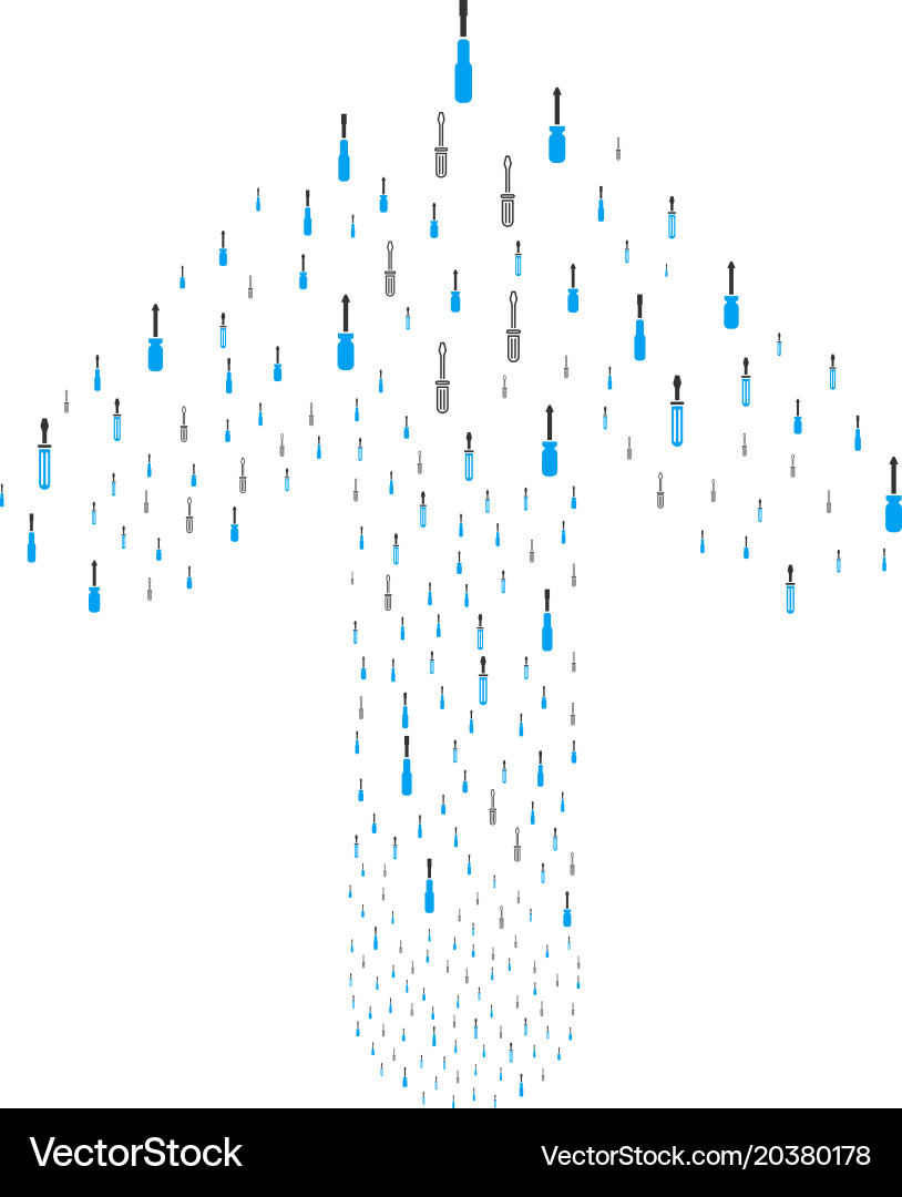 Up pointer arrow shape with screwdriver Vector Image
