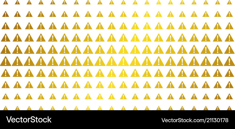 Warning golden halftone pattern Vector Image