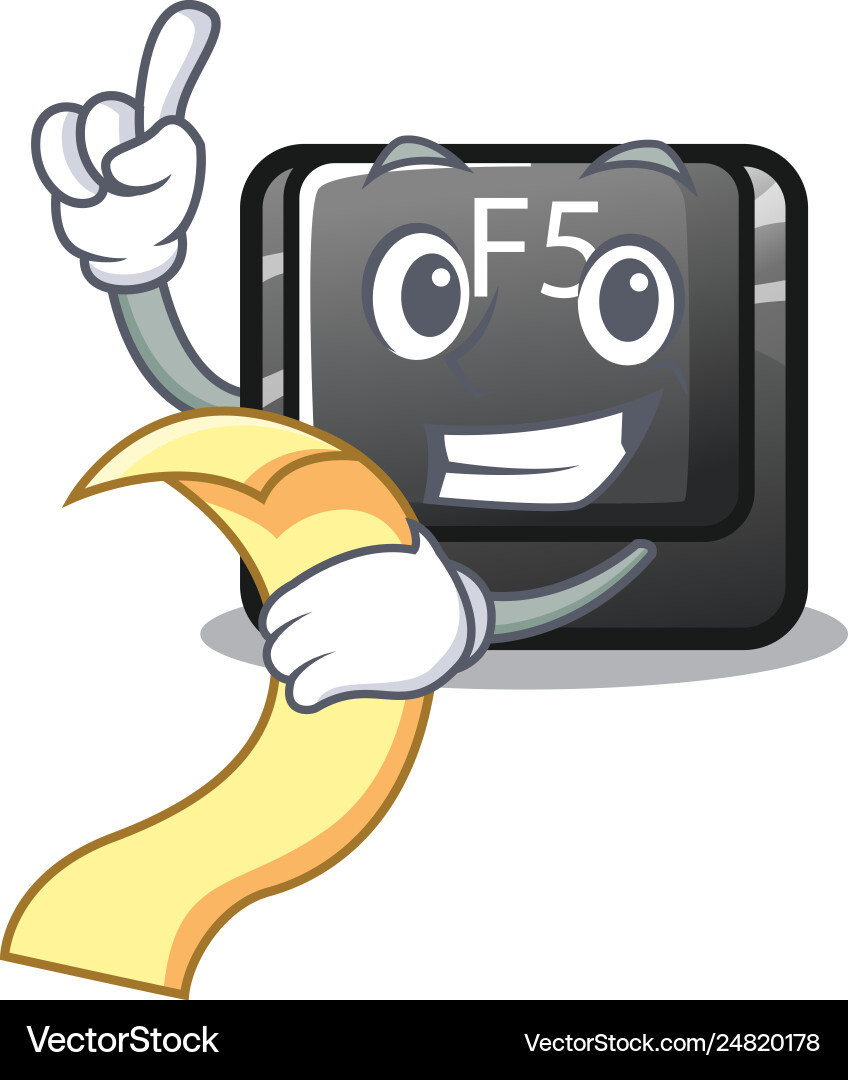 With menu button f5 in shape cartoon With menu button f5 in shape cartoon vector image
