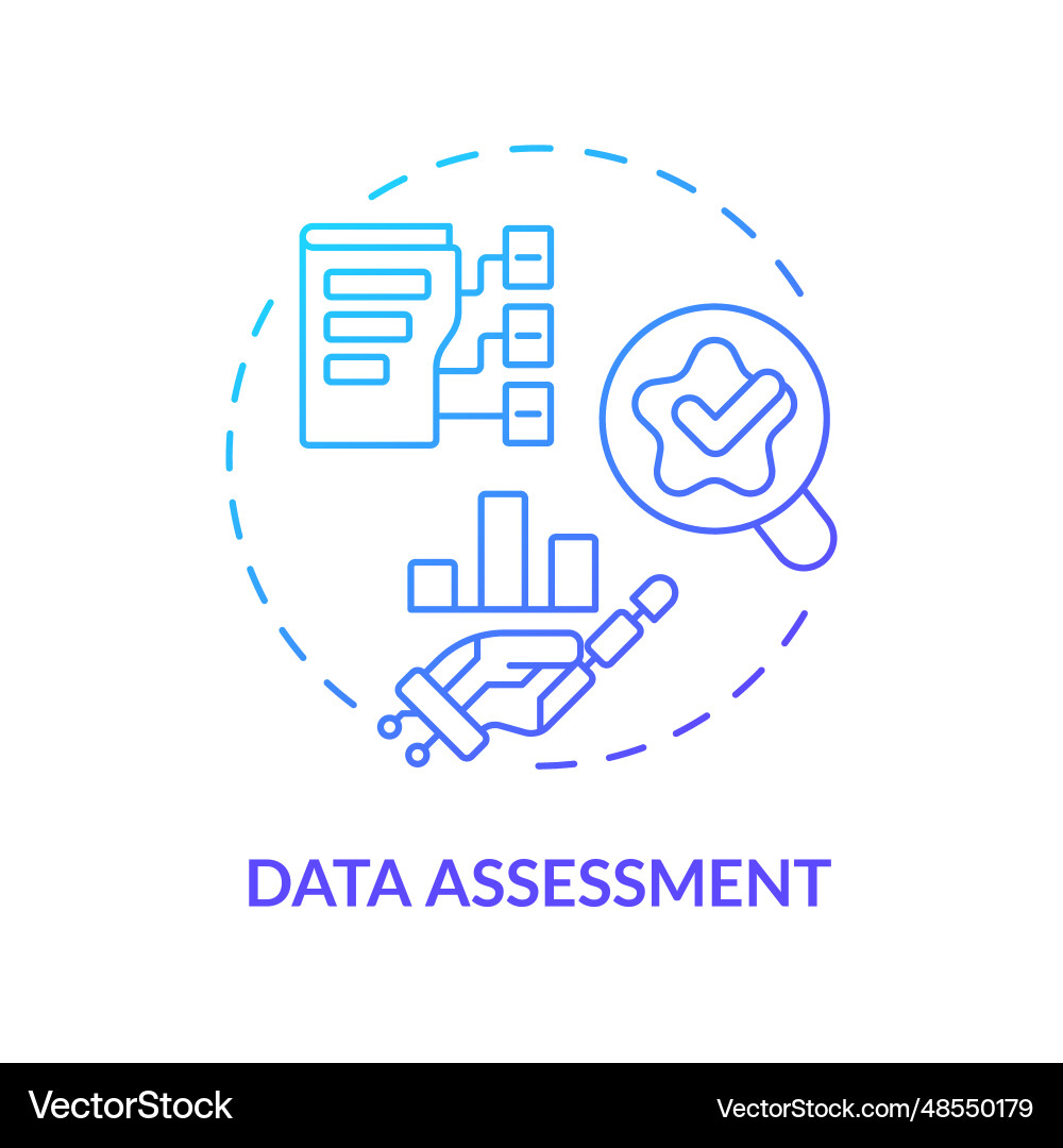 2d thin linear gradient data assessment icon 2d thin linear gradient data assessment icon vector image