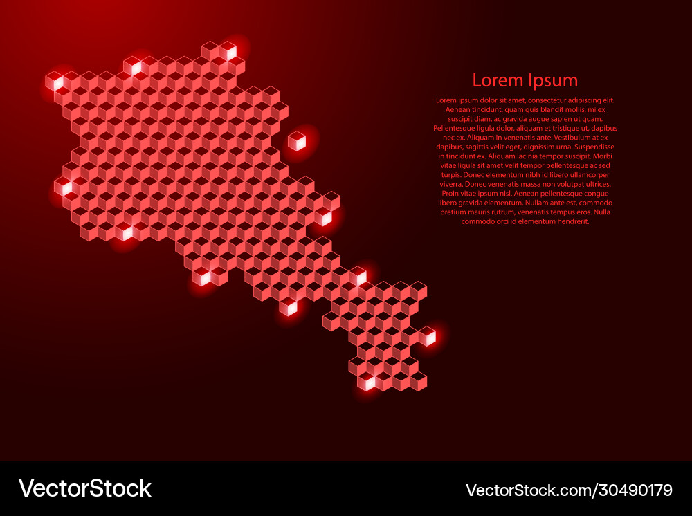 Armenia map from 3d red cubes isometric abstract Vector Image
