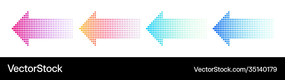 Dotted Arrow Gradient Elements vector image