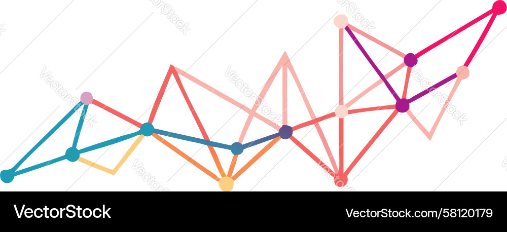 Dynamic Line Chart Data Visualization Vector Image