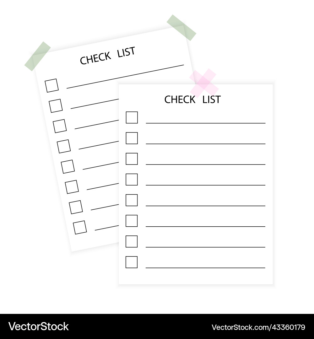 Exam checklist stock image Vector Image