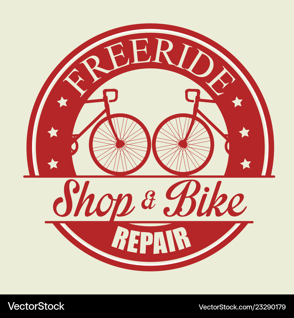Fahrradladen-Emblem zum Reparaturservice Fahrradladen-Emblem zum Reparaturservice vektorbild