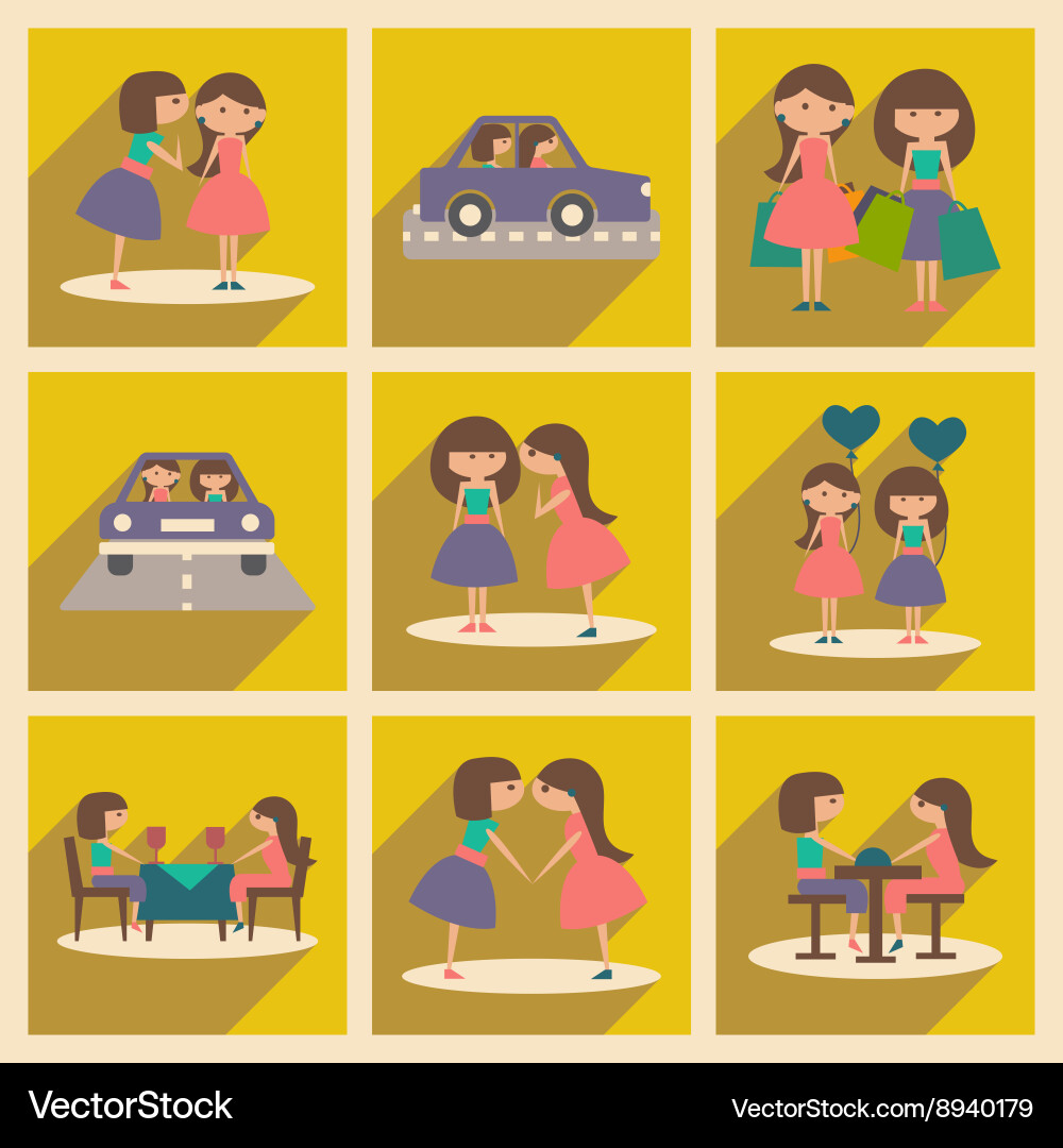 Flat with shadow concept and mobile application vector image