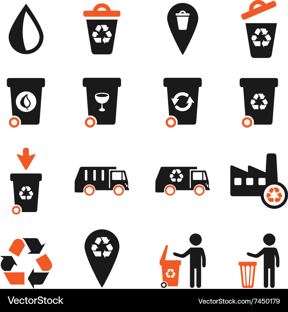 Garbage simply icons vector image