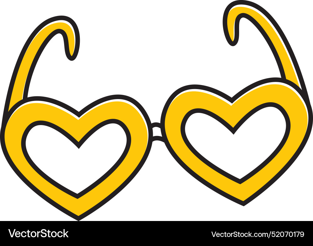 Hippie glasses in heart shape icon Vector Image