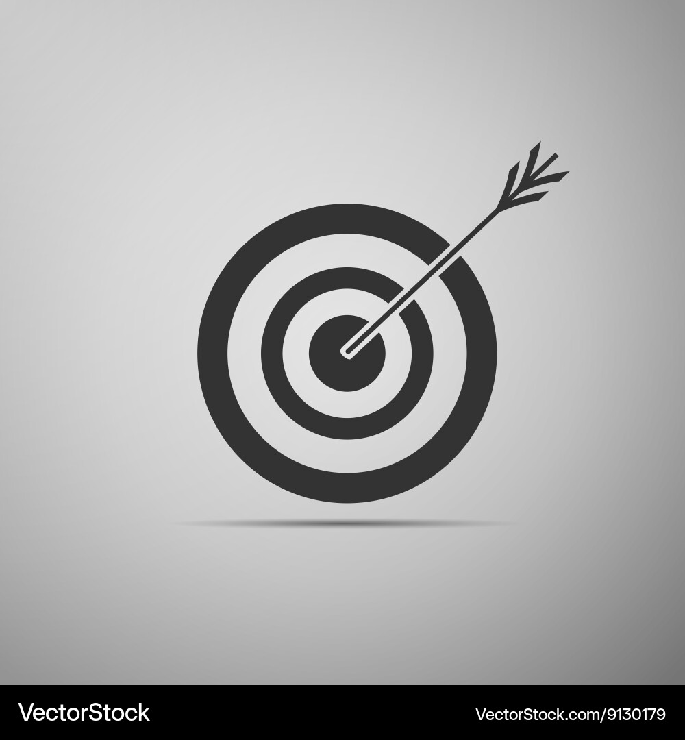Icon target with dart isolated Vector Image