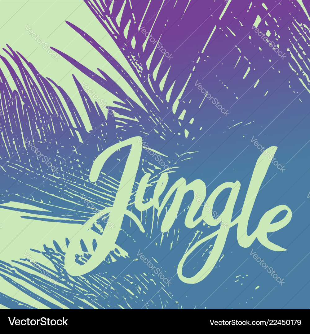Ink phrase on the colorful palm tree background Ink phrase on the colorful palm tree background vector image