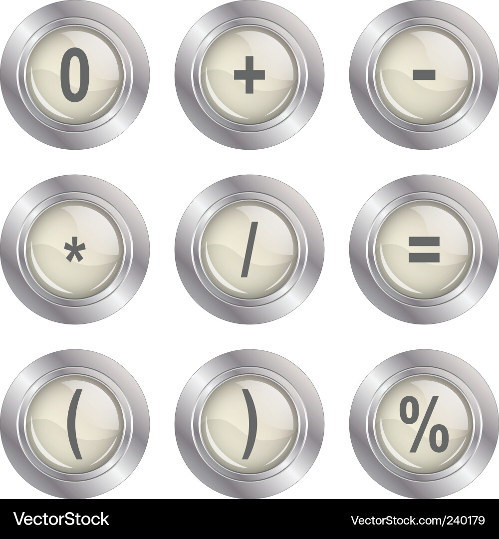Mathematics buttons vector image