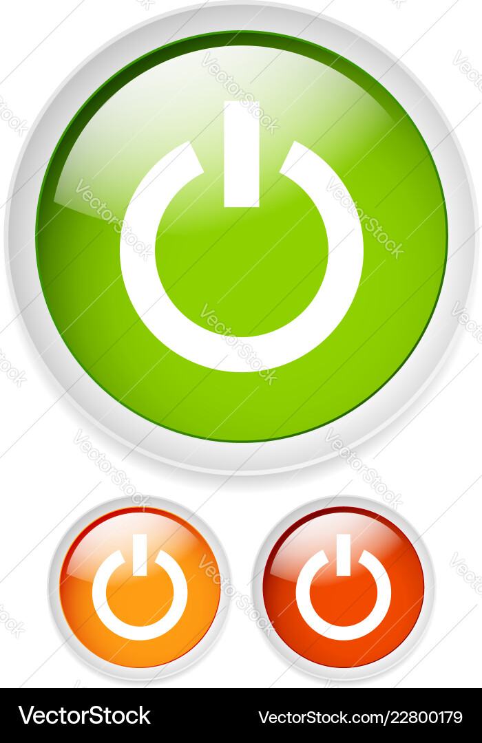 Modern power button set turn on off loading vector image