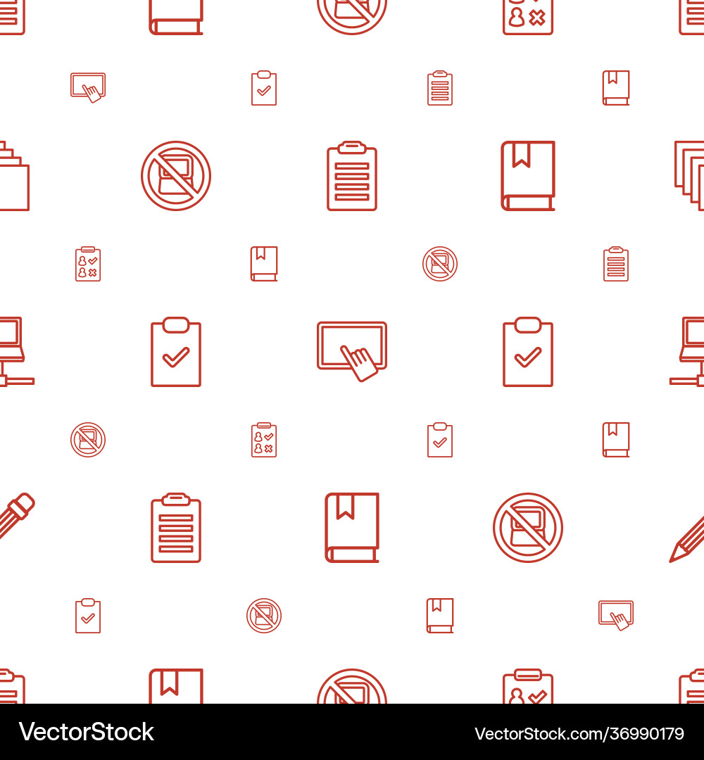 Notebook icons pattern seamless white background Vector Image