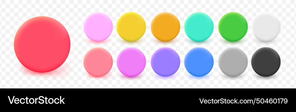 Realistic 3d blank circle set empty round button Realistic 3d blank circle set empty round button vector image