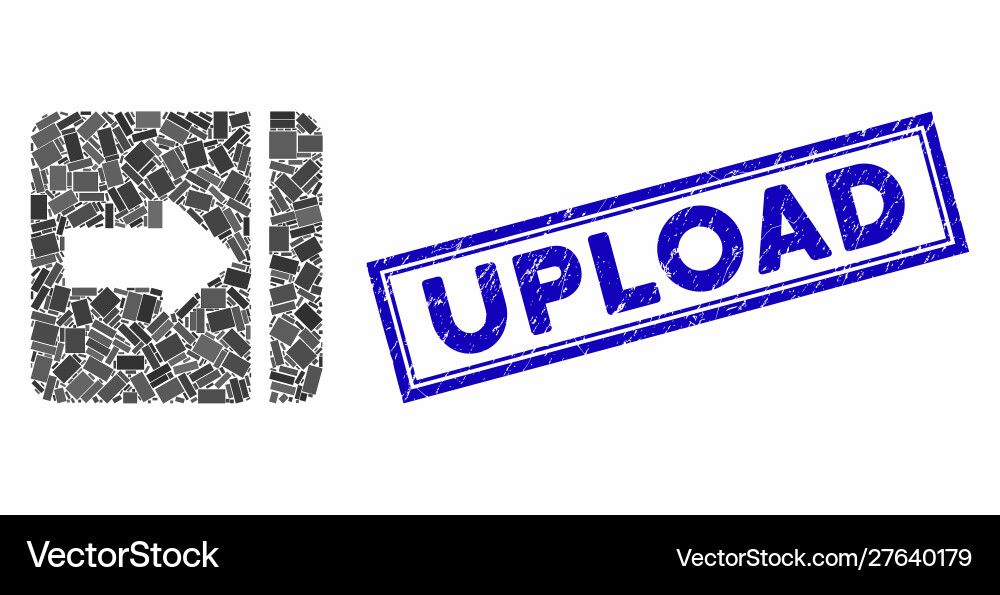 Rectangle mosaic expand menu right with grunge Vector Image
