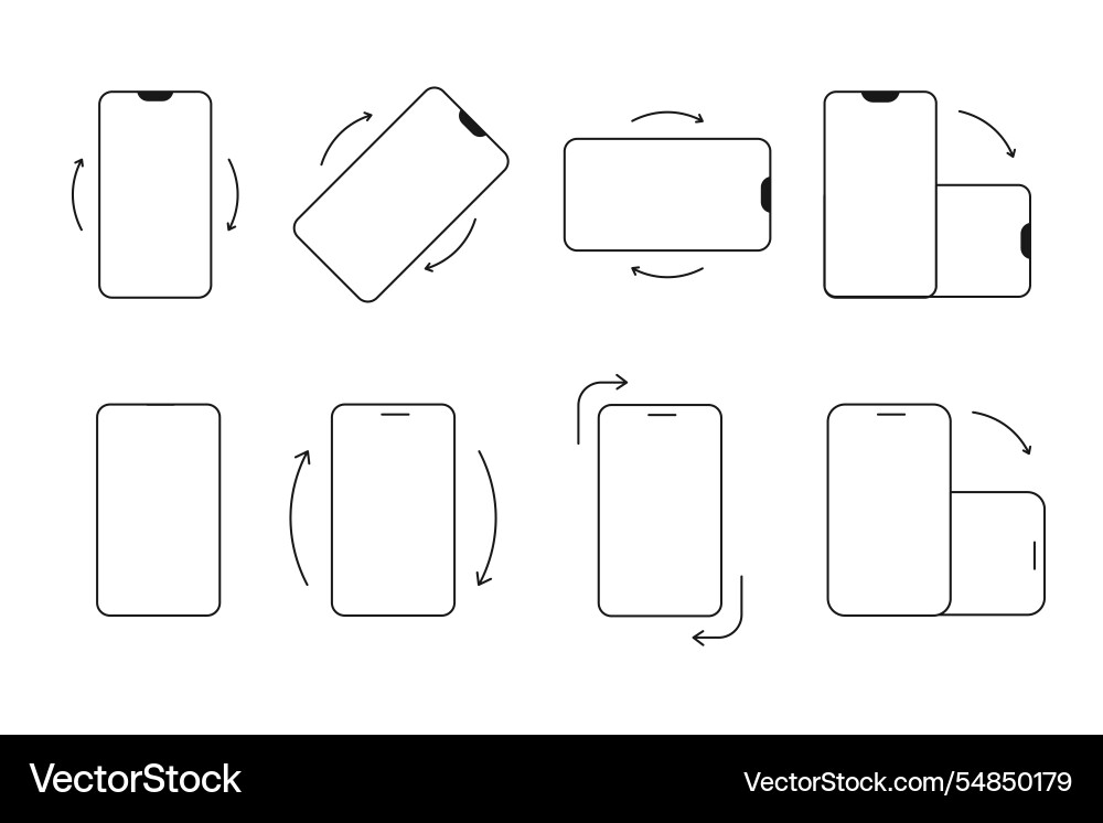 Rotate mobile phone icon rotation symbol Rotate mobile phone icon rotation symbol vector image