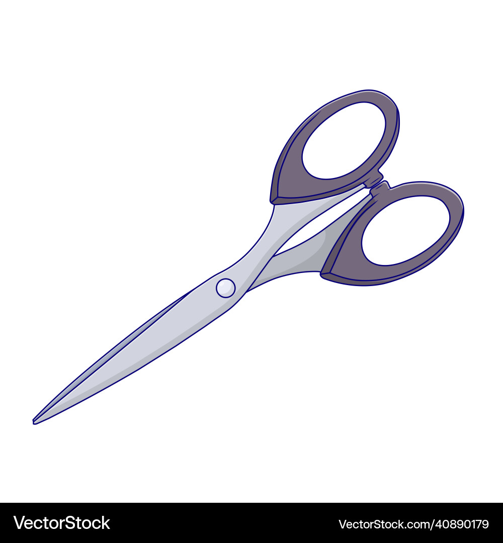 Scissors flat icon on white background for web Vector Image