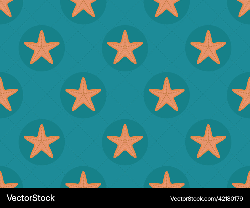 Seamless pattern starfish in retro style Seamless pattern starfish in retro style Vector Image