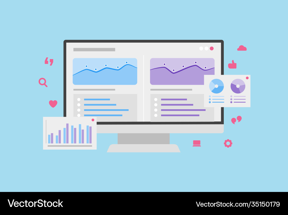 Seo search engine optimization with graph Seo search engine optimization with graph vector image