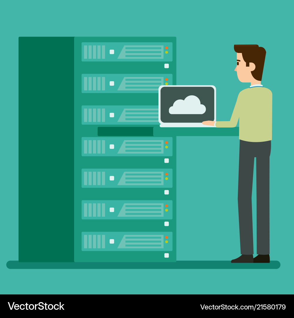 Server technicians Server technicians vector image