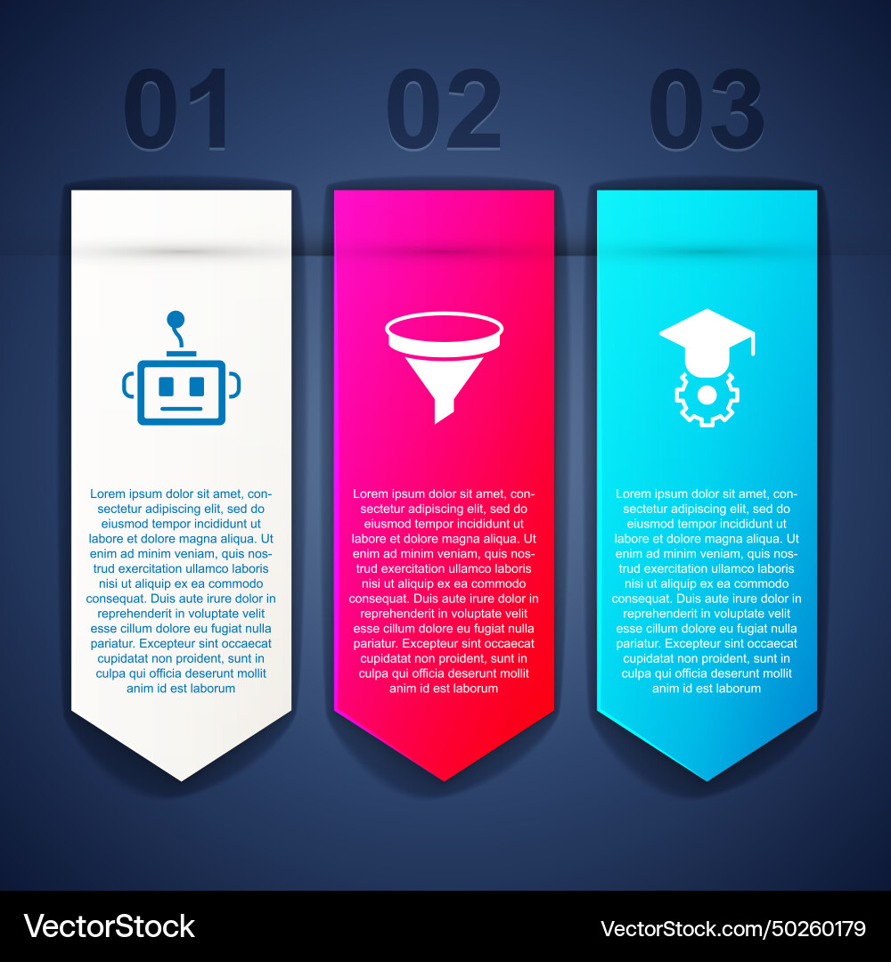 Set artificial intelligence robot funnel Set artificial intelligence robot funnel vector image