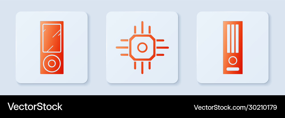 Set processor music player and video game console Set processor music player and video game console vector image