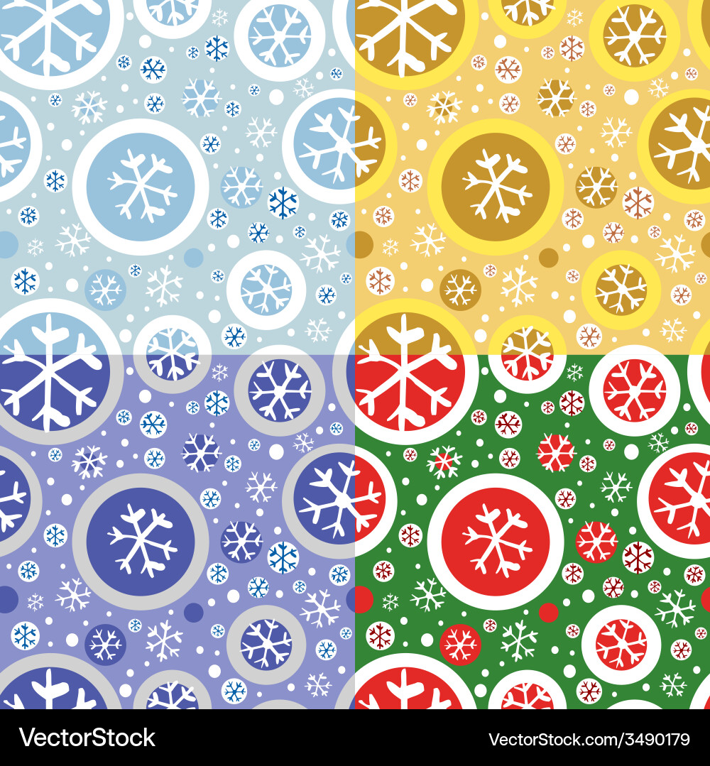 Snowflake Pattern - Four Colors vector image