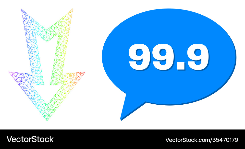 Spectrum net gradient arrow down icon and 999 Vector Image