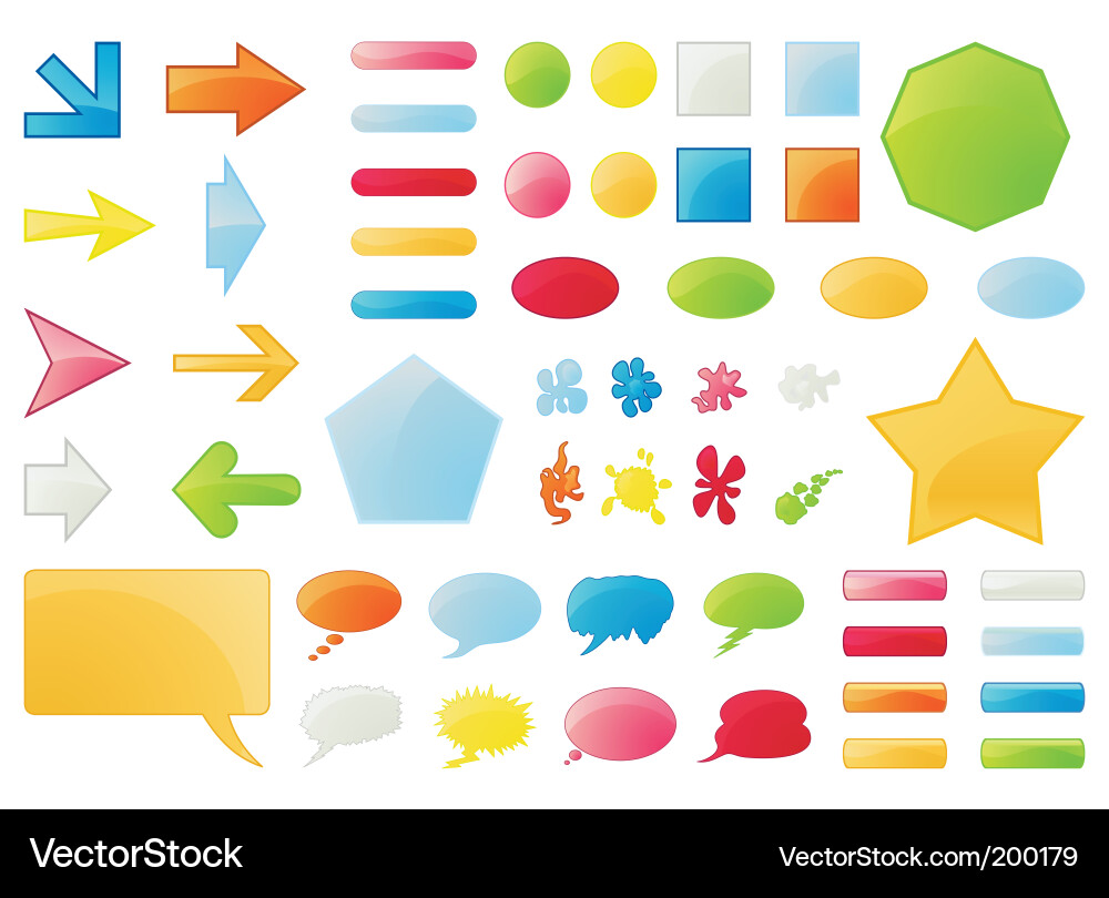 Ui buttons Vector Image