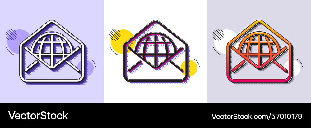 Web mail line icon message correspondence sign Web mail line icon message correspondence sign vector image