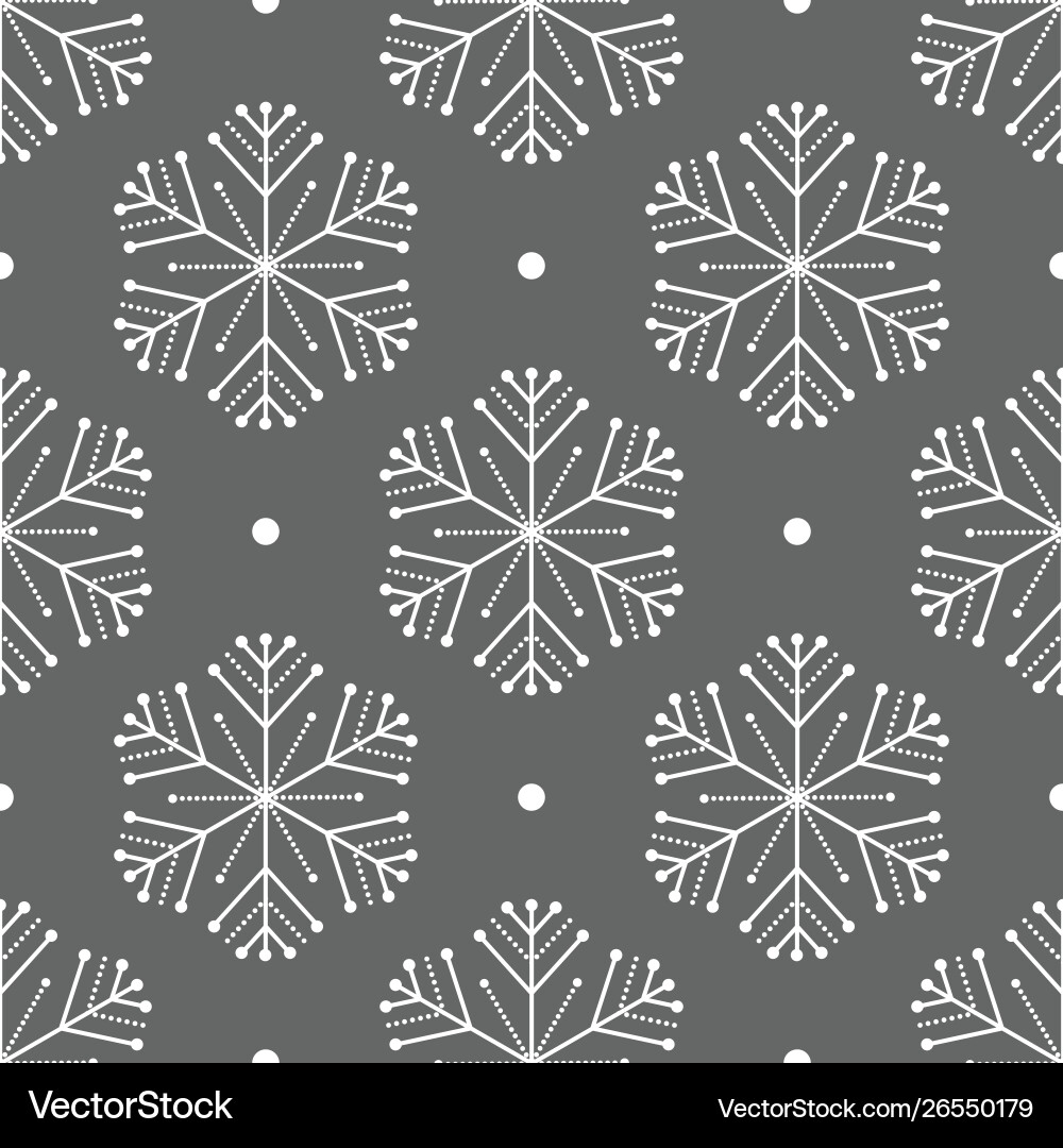 White Snowflake Seamless Pattern vector image
