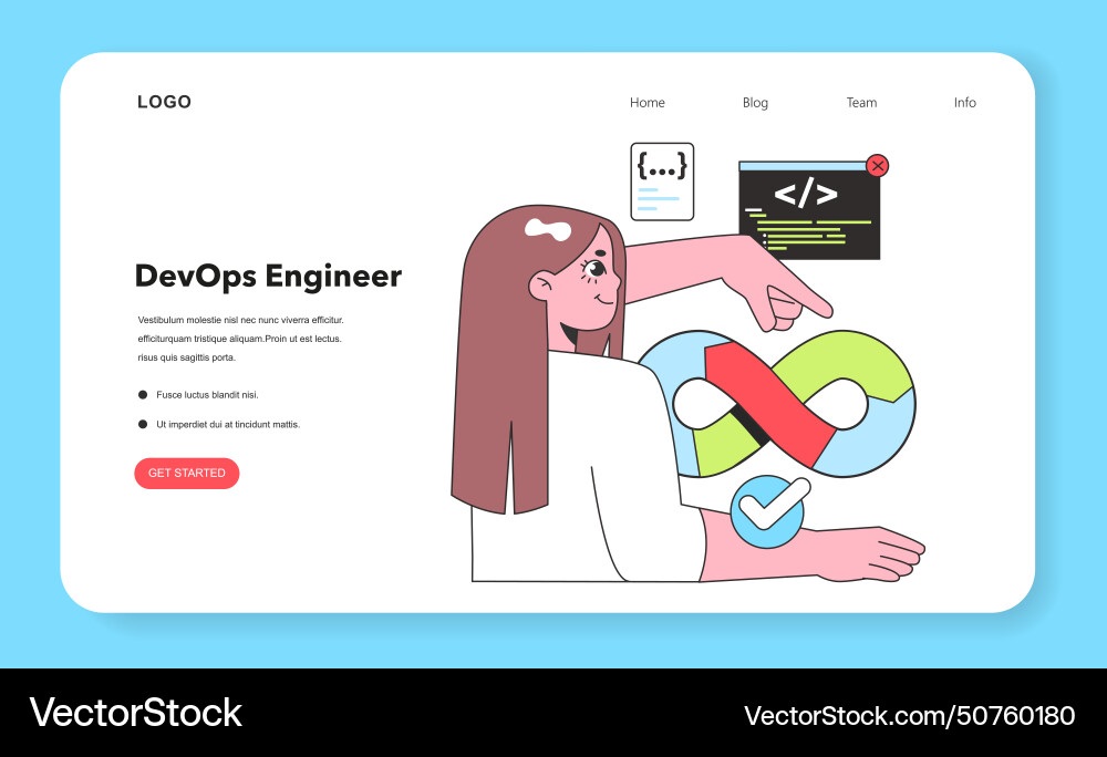 A devops engineer integrates development A devops engineer integrates development vector image