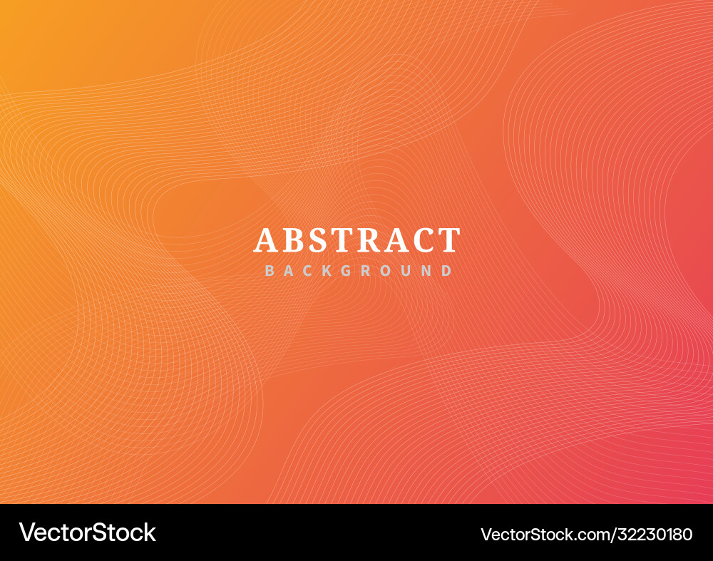 Abstract wave lines pattern on orange gradient Vector Image