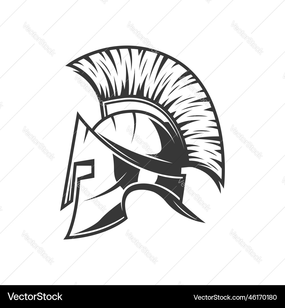 Ancient Greek Helmet - Spartan Warrior vector image