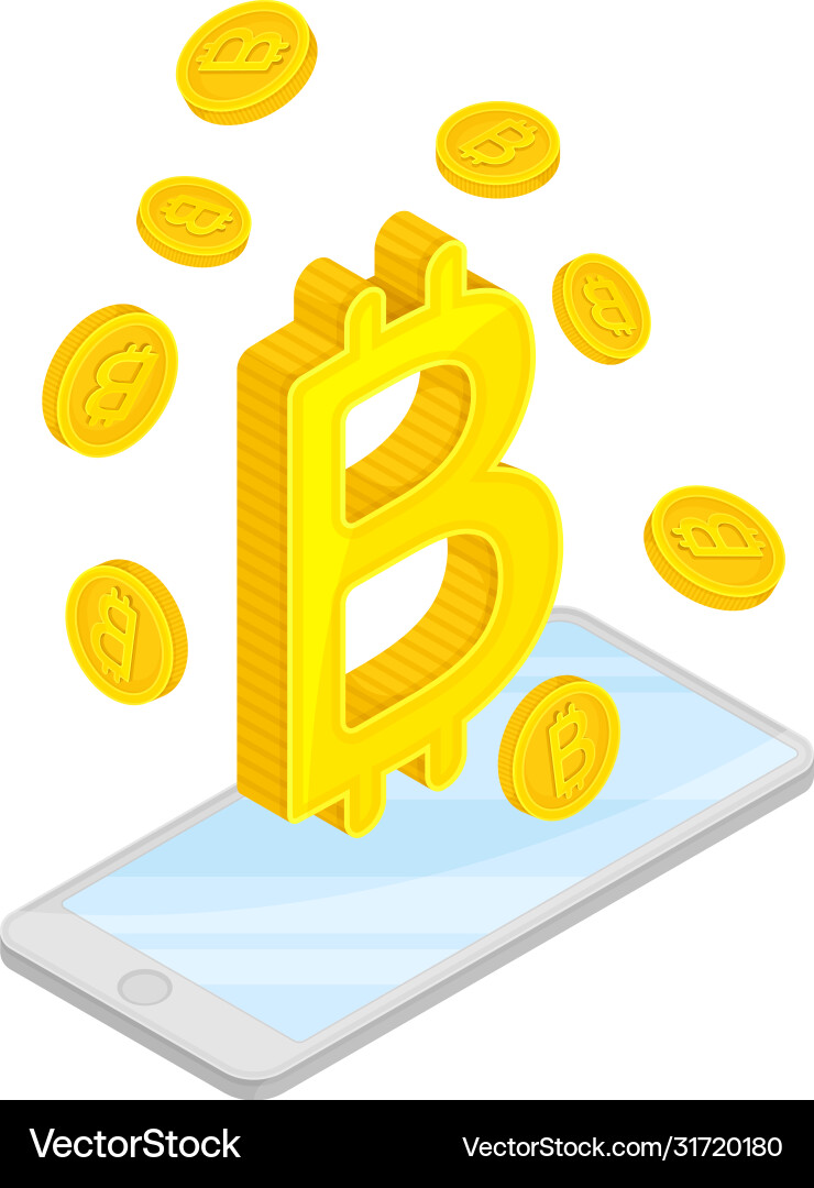 Bitcoin Payment on Smartphone – Royalty-Free Vector | VectorStock