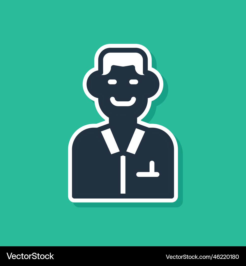 Blue trader icon isolated on green background Blue trader icon isolated on green background vector image