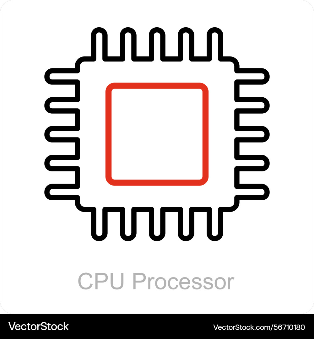 Cpu processor icon concept vector image