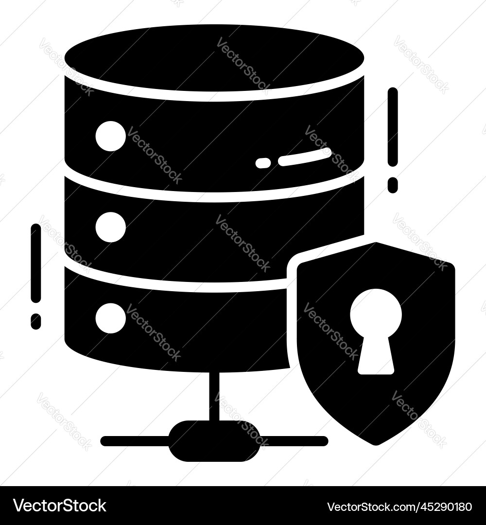 Database protection and security icons set cyber Vector Image