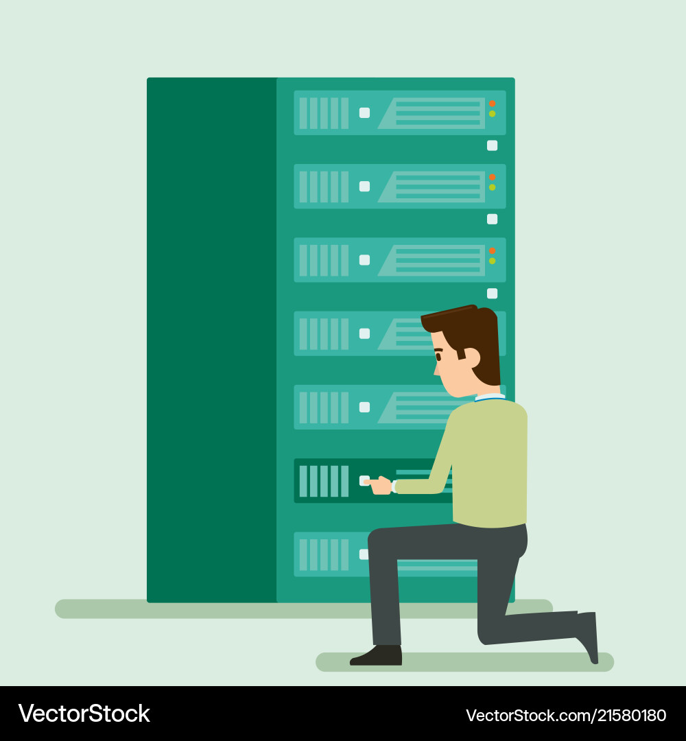 Datacenter professional character Datacenter professional character vector image