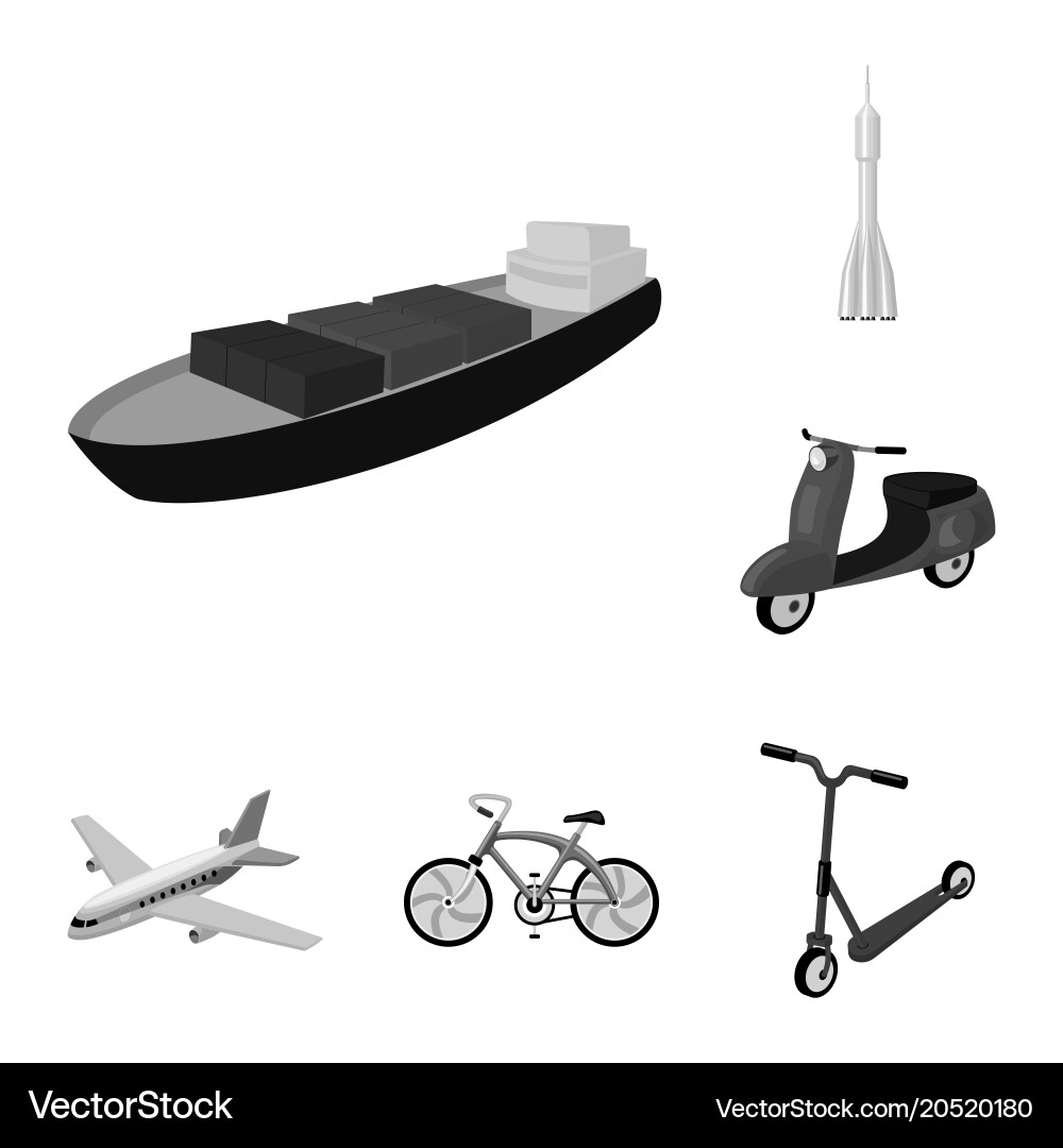 Different types of transport monochrome icons Vector Image
