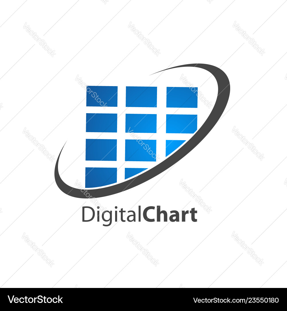 Digital Chart Blocks - Logo Concept vector image