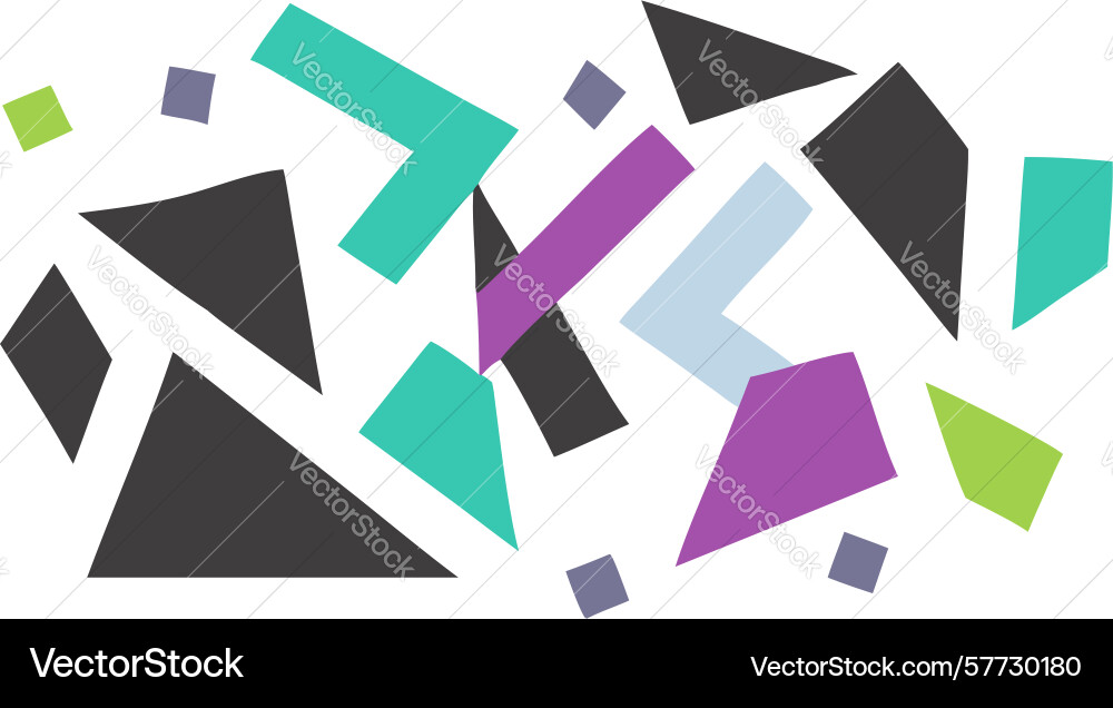 Dynamic abstract fragmented geometric shapes vector image