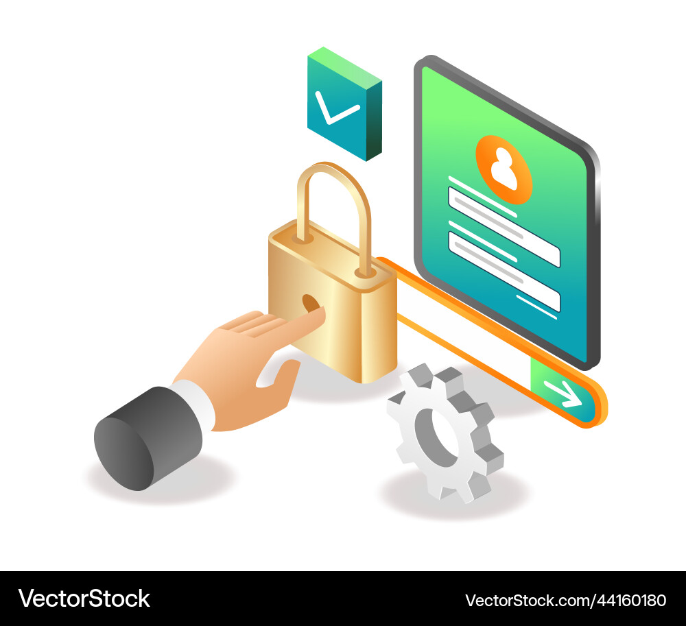 Entering a password on personal computer account Entering a password on personal computer account vector image
