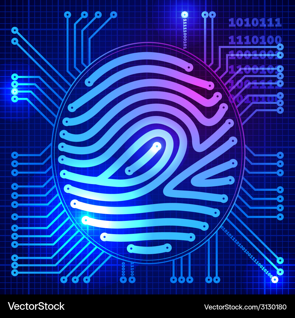 Fingerprint Security System Illustration vector image